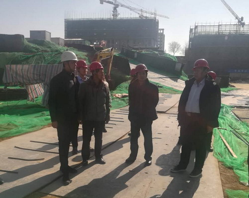 贠公法帶領安全環(huán)保第二督導組深入藍山水岸工地項目檢查指導工作