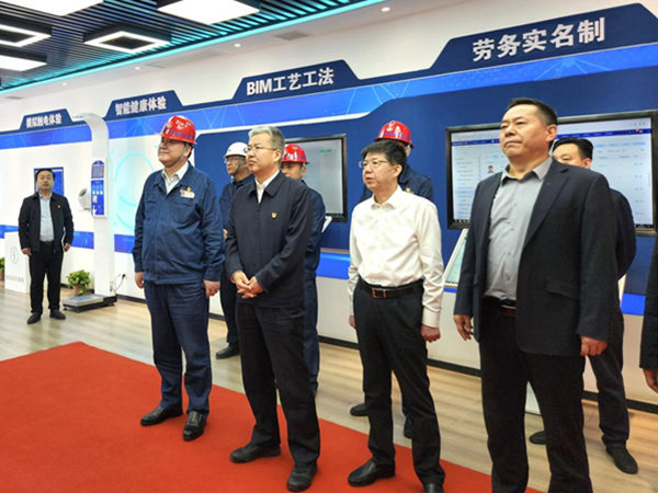 渭南市委副書記、市長(zhǎng)陳曉勇視察龍鋼機(jī)械化綜合一次料場(chǎng)項(xiàng)目建設(shè)情況