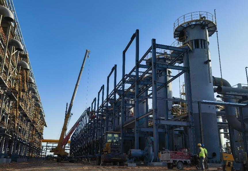 陜煤建設(shè)西北分公司土建第一項目部：熱解裝置管廊2鋼結(jié)構(gòu)安裝任務(wù)圓滿完成