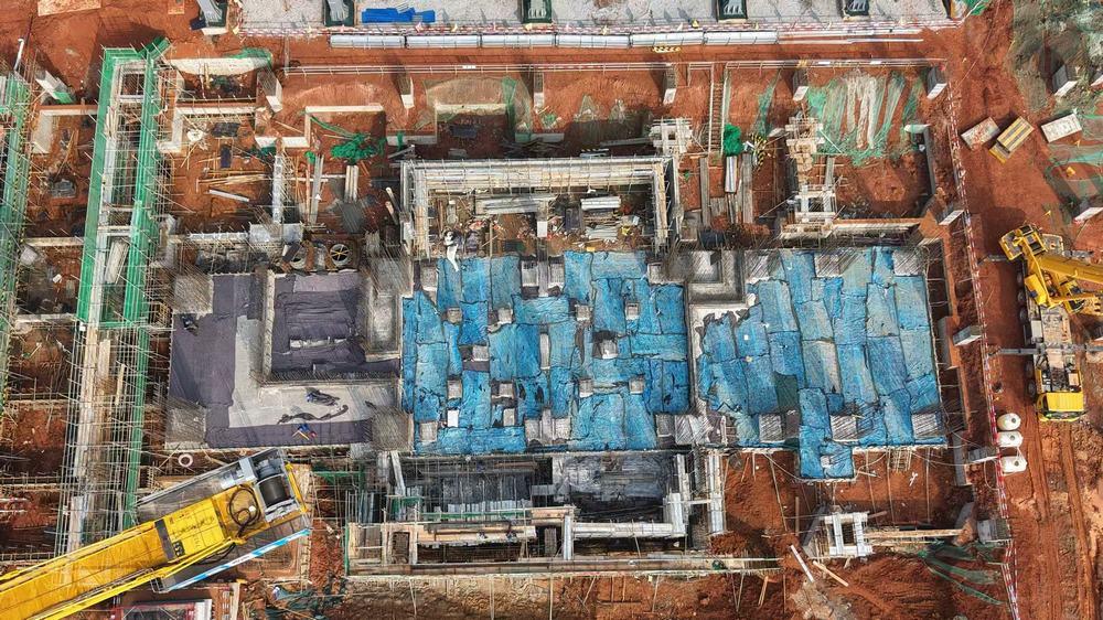 陜煤建設天工公司：陜煤汨羅電廠2×100萬千瓦燃煤發(fā)電工程2號汽機房汽機基座底板混凝土澆筑圓滿完成