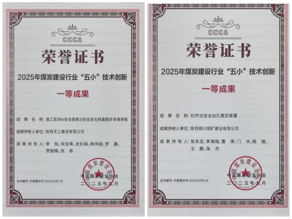 雙獎(jiǎng)加身！陜煤建設(shè)韓城分公司安裝五項(xiàng)目部“小裝置”破解施工“大難題”