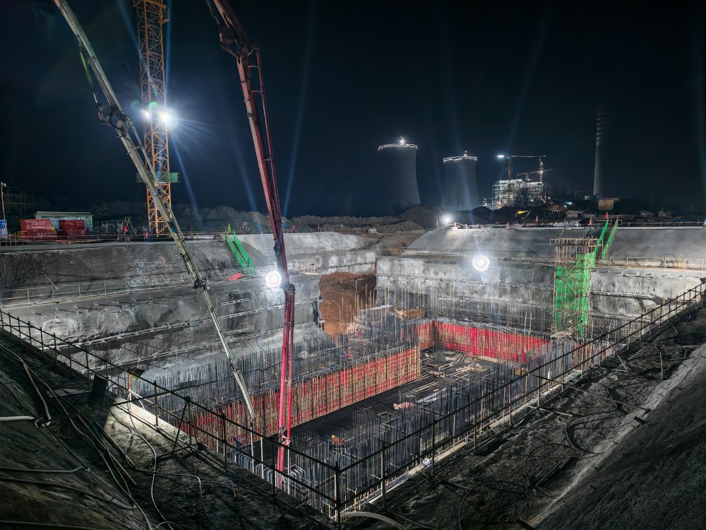 36小時澆筑3859方混凝土，陜煤建設(shè)韓城分公司土建十六項目部以“硬核”實力鑄就信陽電廠鋼鐵脊梁